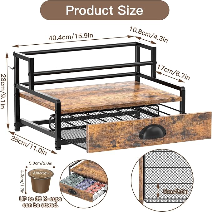 Coffee Syrup Rack Organizer, Coffee Pod Holder - Image 2