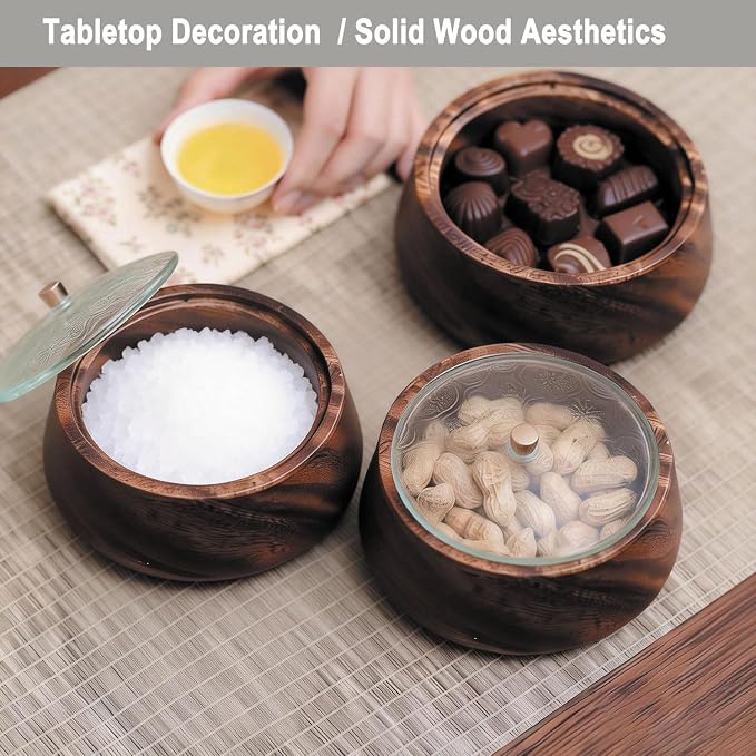 Wooden Storage Box with Glass Lid - Image 3