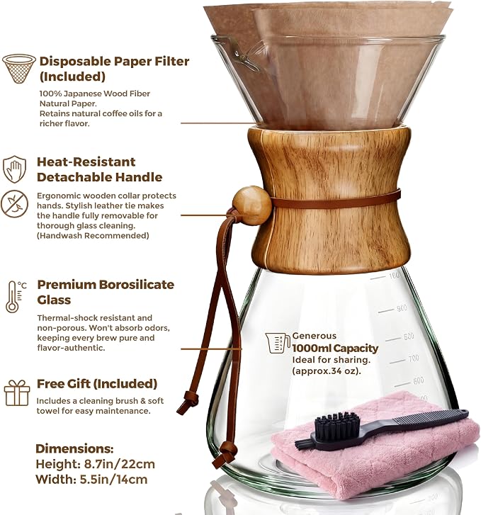 AGOGO Pour Over Coffee Maker Glass - Image 5