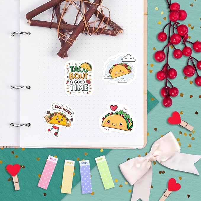 100Pcs Taco Stickers for Adults Vinyl - Image 8