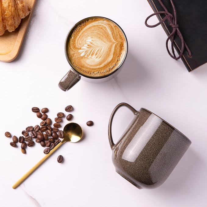 LERATIO 12OZ Ceramic Coffee Mugs Set of 6, Large Porcelain Coffee Cups - Image 3