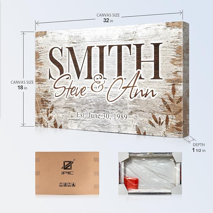 IPIC - Personalized Name Wall Art Canvas, Custom Last Name Home Sign - Image 7