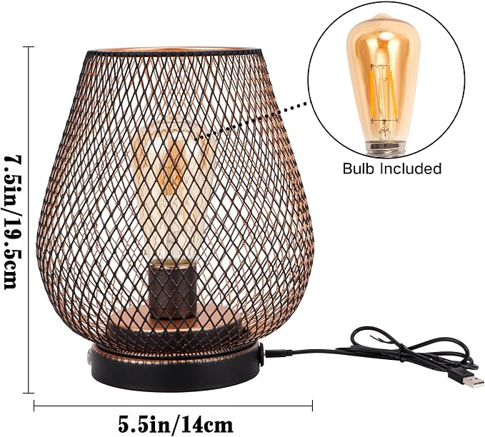 JHY DESIGN Dimmable Touch Bedside Table Lamp Set of 2 Rechargeable Battery - Image 2