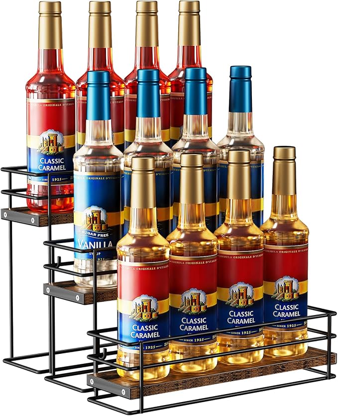 Nuovoware Coffee Syrup Organizer, 3-Tier 12 Bottles Bar Organizer, Separable by NUOVOWARE