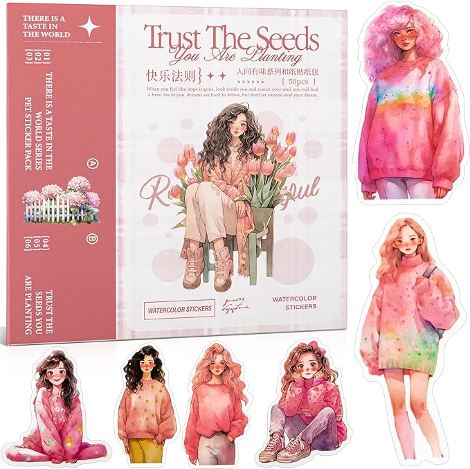 Animated Beautiful Female Themes Sticker Scrapbooking Supplies by UIDEYVI