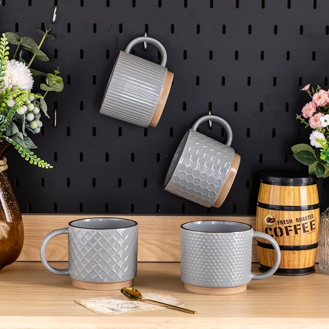 GBhome 12OZ Stackable Coffee Mugs, Ceramic Coffee Mugs - Image 7
