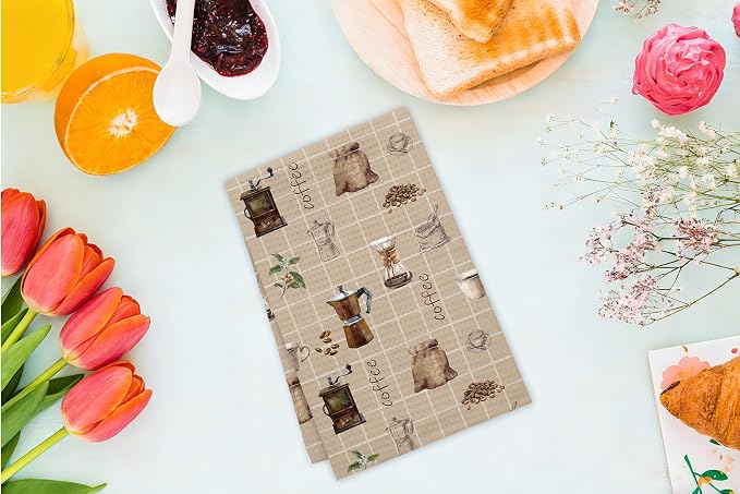 Vintage Coffee Kitchen Towels, Coffee Theme Dish Towels, Soft Absorbent Hand - Image 4