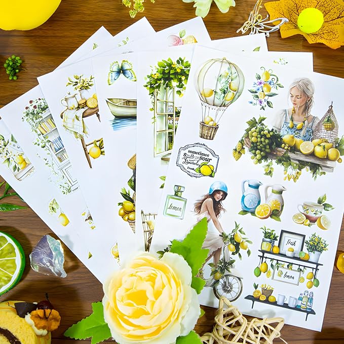 Snycler Refreshing Lemon Theme Sticker Scrapbooking Supplies - Image 4