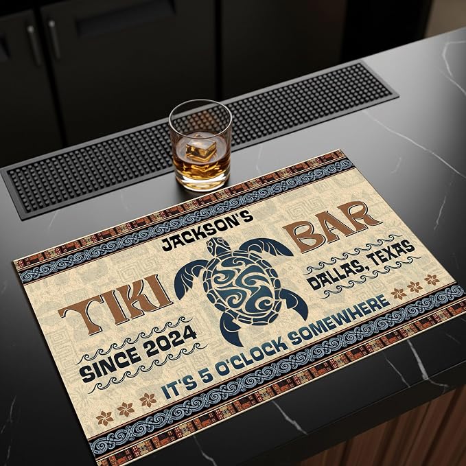 THUYPT Personalized Tiki Bar Mat, Dish Drying Mat - Image 5