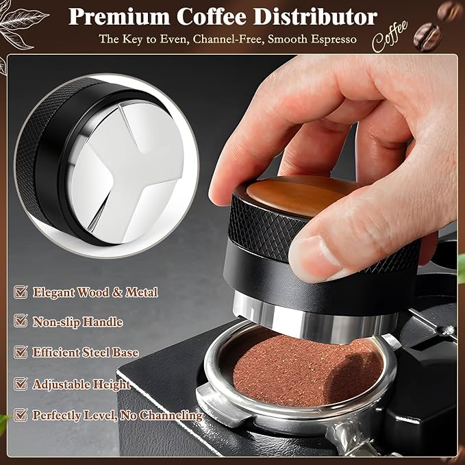 8 PCS Espresso Accessories Kit, 54mm Espresso Tamper Kit Coffee Tamper Set - Image 5