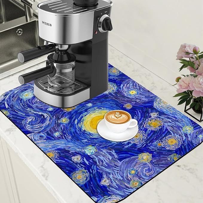 Starry Night Coffee Mat Absorbent Dish Drying Mat by Unknown