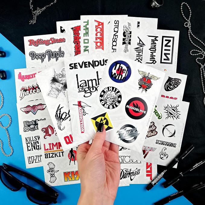 100Pcs Classic Rock Stickers, Rock and Roll Stickers, Rockabilly Band Decals - Image 4