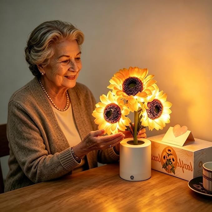 Rechargeable Sunflower Flower Lamp Decor - Image 7