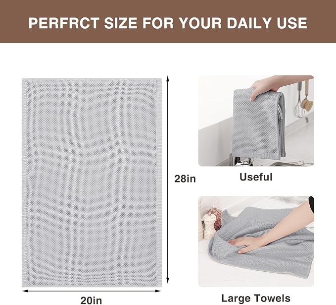 Homaxy 100% Cotton Oversized Waffle Weave Kitchen Dish Towels, Ultra Soft - Image 3