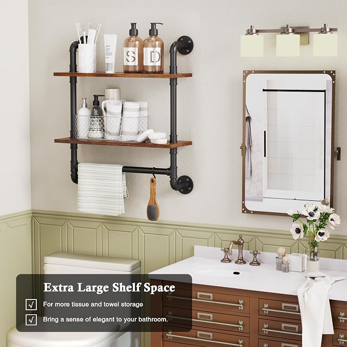 Merapi 24" Industrial Floating Shelves - Image 4