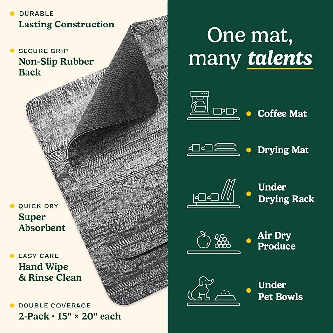 Cuisinart Coffee Mat for Countertop-Quick-Dry Absorbent Coffee Bar Mat for - Image 3