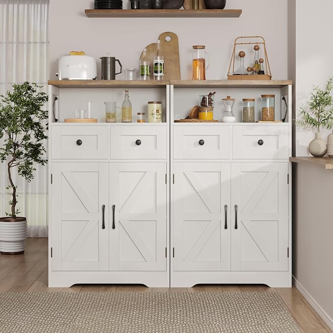 Befrases Set of 2 Farmhouse Storage Cabinet - Image 2