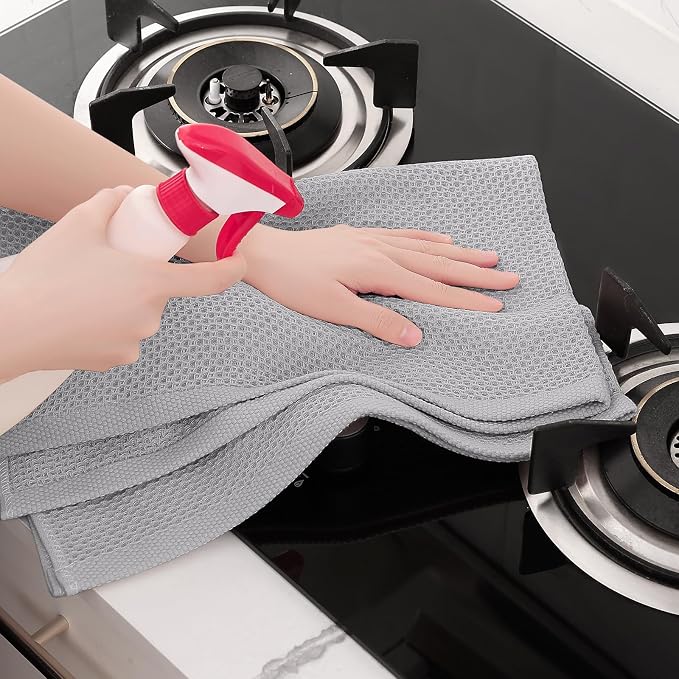 Homaxy 100% Cotton Oversized Waffle Weave Kitchen Dish Towels, Ultra Soft - Image 5
