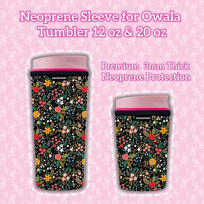 Neoprene Sleeve Compatible Owala Tumbler 12 oz & 20 oz Protective Coffee Cup - Image 4