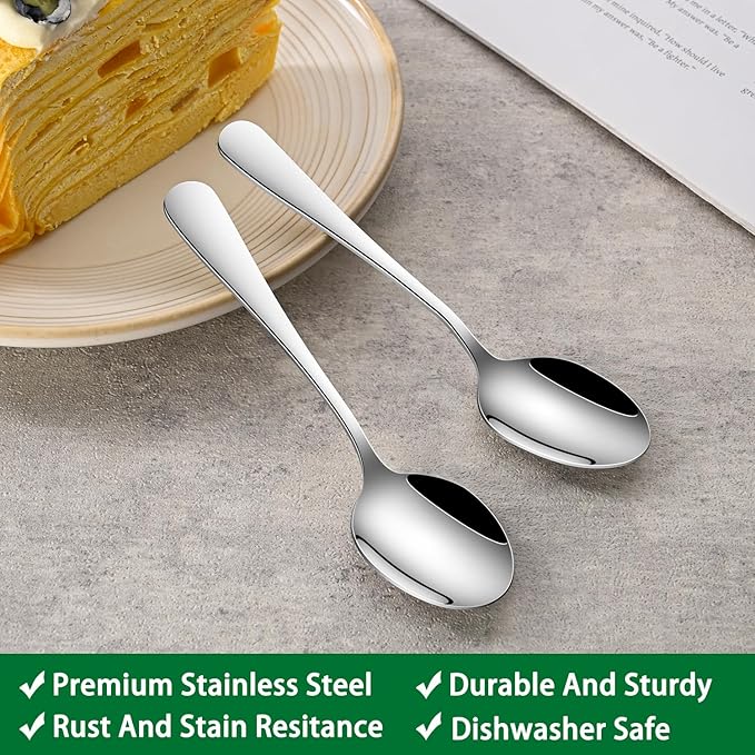 DEHOV 4.7 Inch Tea & Coffee Spoons, Dishwasher Safe Small Spoon - Image 3