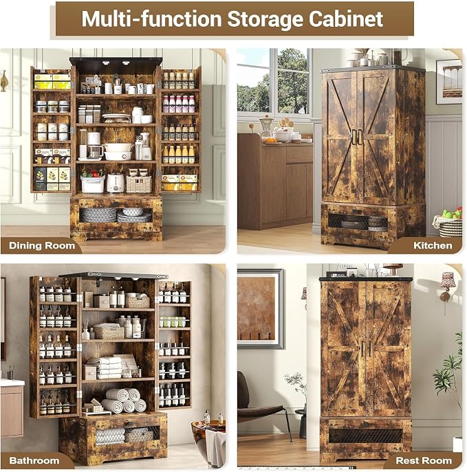 kepptory Farmhouse Pantry Cabinet - Image 6