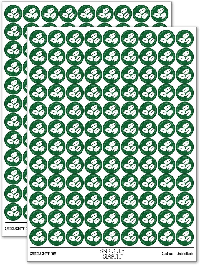Coffee Beans Trio 200+ Round Stickers by Sniggle+Sloth