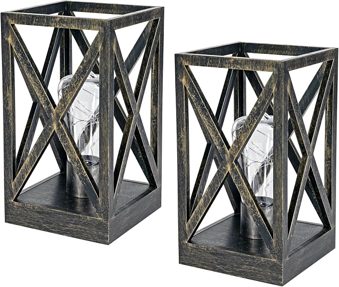 WINGBO 2 Pack Retro Battery Powered Table Lamps, Battery Operated Cordless Lamp - Image 8