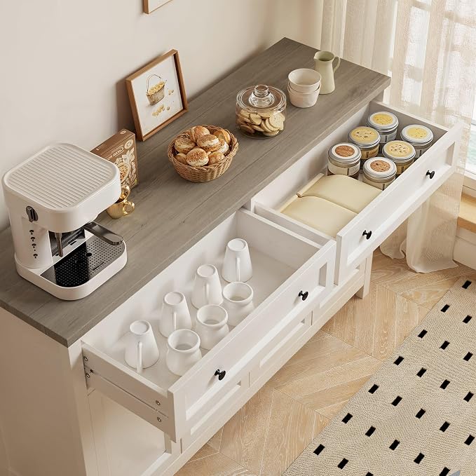 Gizoon Farmhouse Kitchen Sideboard Buffet Cabinet - Image 4