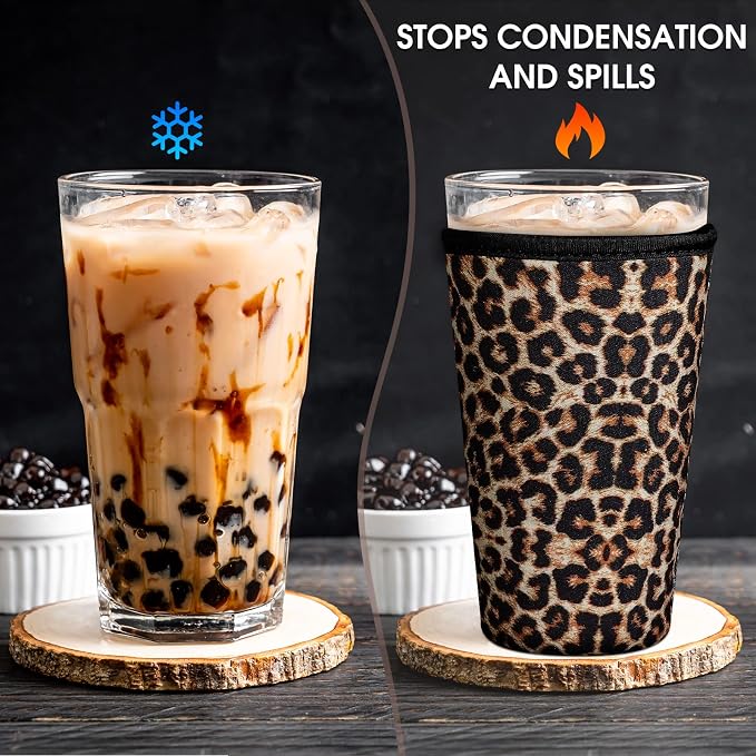 Irenare 36 Pack Reusable Assorted Sizes Iced Coffee Sleeves Neoprene Insulator - Image 4