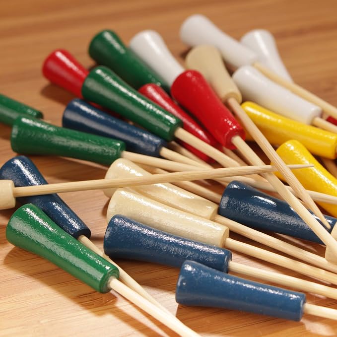 BambooMN Decorative Golf Tee Bamboo Cocktail Sandwich Skewer Picks - Image 2