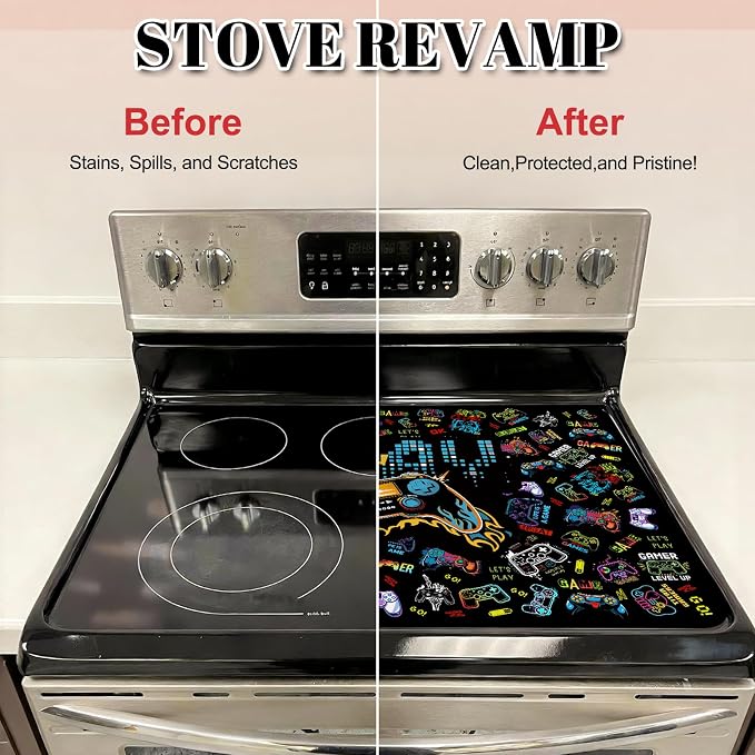 Game Stove Top Cover for Electric Stove 28"x20", Gamer Ceramic Stove top Cover - Image 4