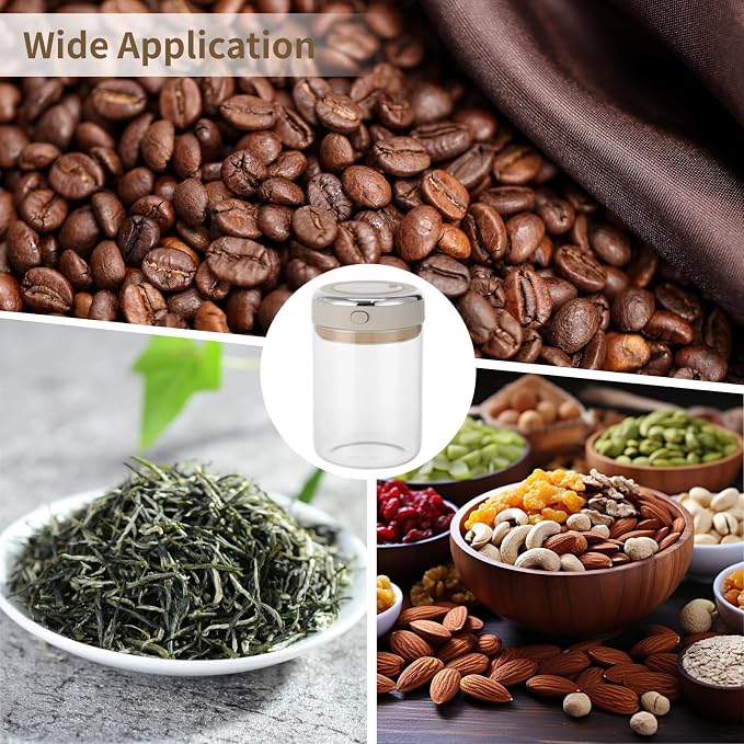 Homaisson 2 PCS Glass Coffee Canister 1100ml, Airtight Coffee Bean Storage Jar - Image 5