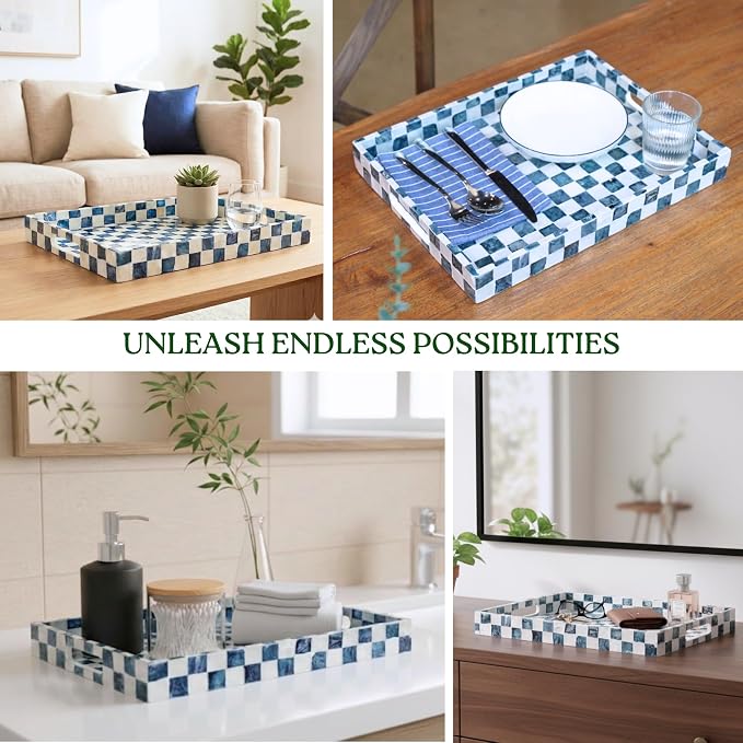 CHI AN HOME 15.8" x 11.8" Decorative Rectangular Tray - Image 6