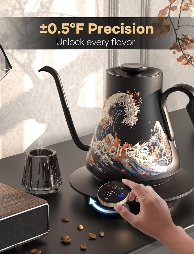 Cocinare Gooseneck Electric Kettle, ±0.5°F Precise Temperature Control - Image 5