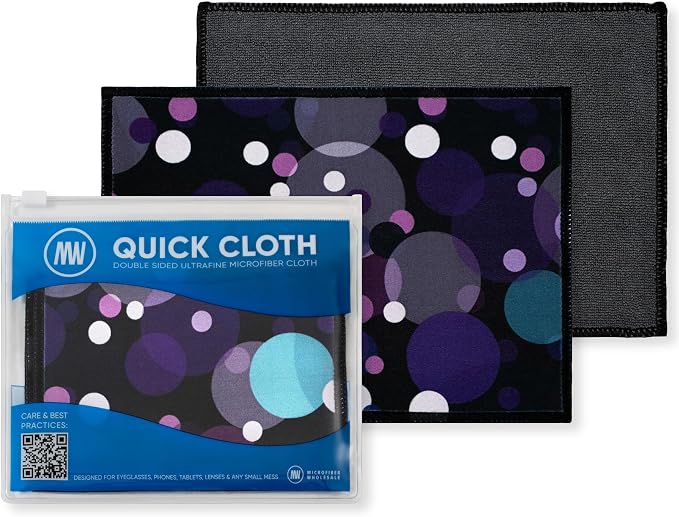 Quick Cloth Microfiber Glasses Cleaning Cloths — 5"x7" 2 Pack by MicrofiberWholesale