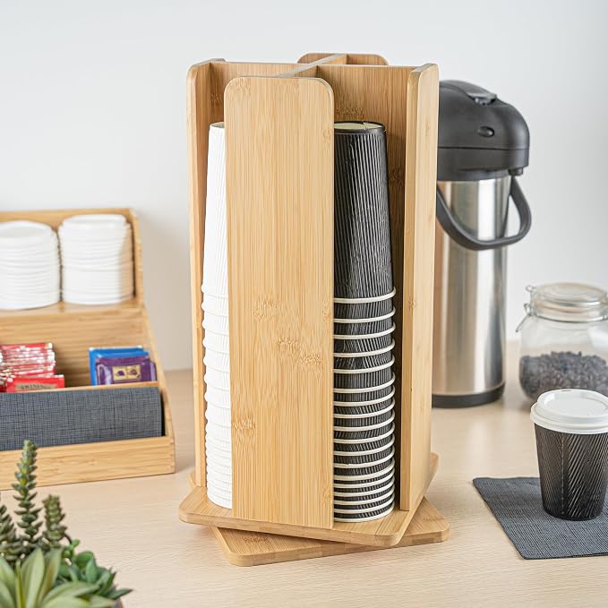 Restaurantware Restpresso 9 x 18 Inch Coffee Cup and Lid Organizer 1 Revolving - Image 10