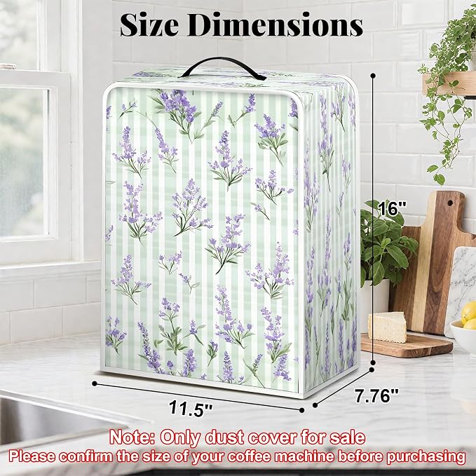 BVBOX Coffee Maker Cover, Durable Dustproof Lightweight Polyester Cotton Blend - Image 2