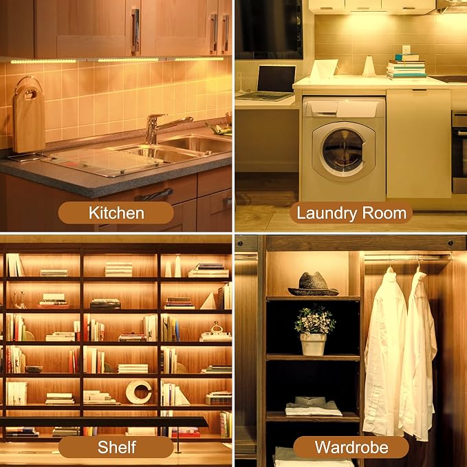 JUSJUBR Under Cabinet Lighting, USB Plug, Memory Function, Linkable Cabinet - Image 6