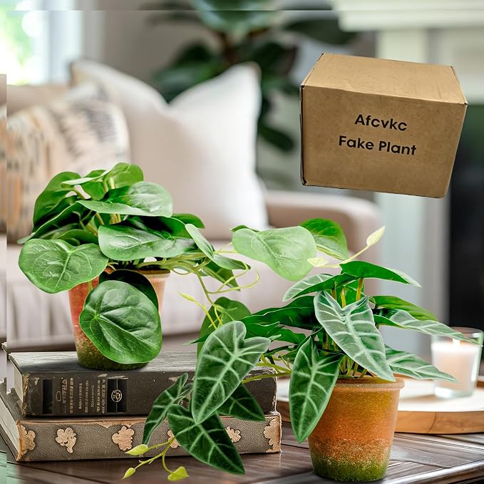 2 Pack Fake Pothos Plants Artificial Small Potted Plant Faux Plants Realistic - Image 9