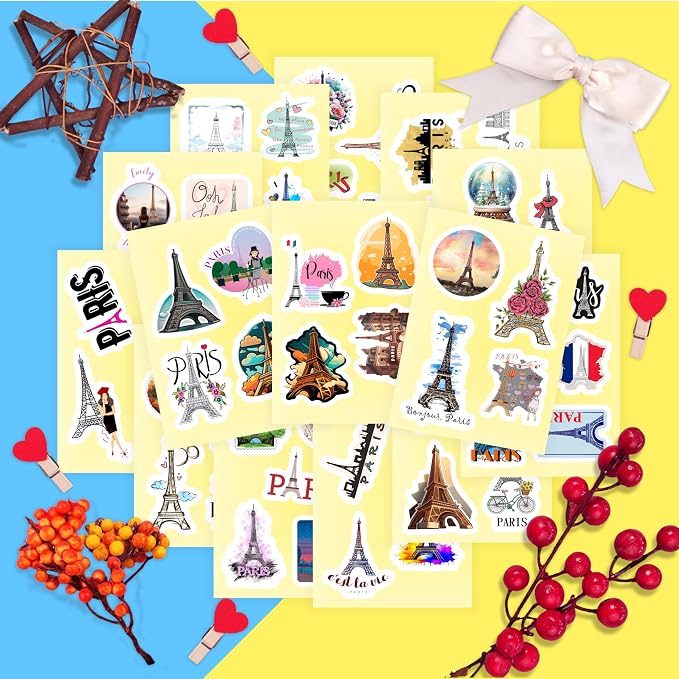 100Pcs Eiffel Tower Stickers for Water Bottle and Laptop - Image 5