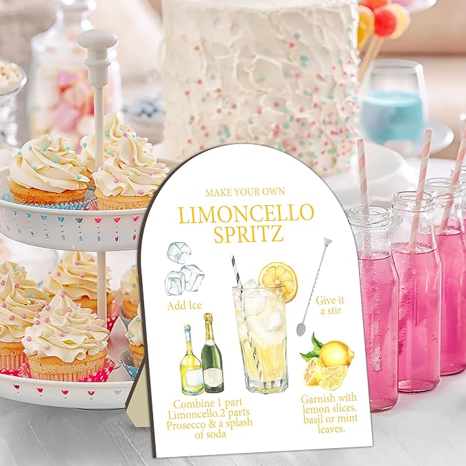 Limoncello Spritz Bar Sign, Cocktail Bar Recipe Sign - Image 3