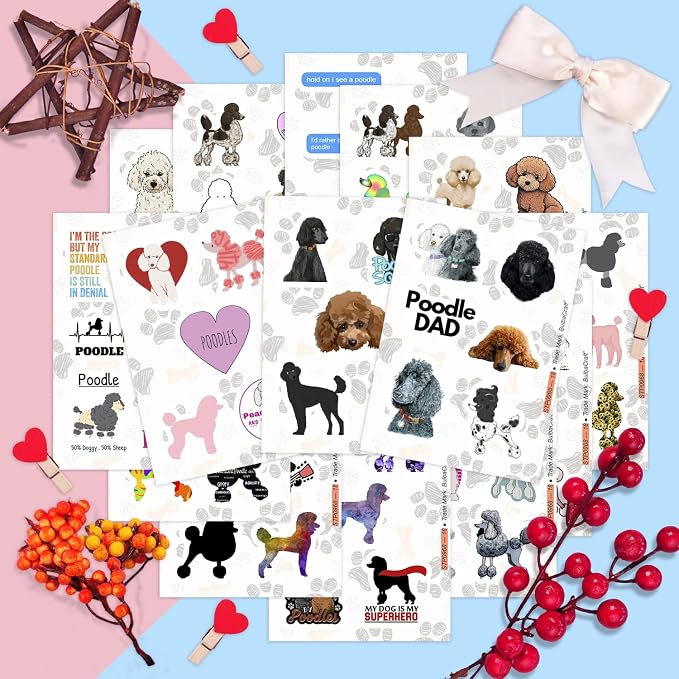 100Pcs Poodle Stickers for Water Bottle and Laptop - Image 5