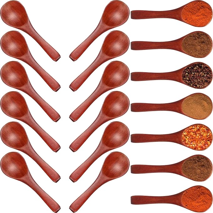30 Pcs Small Wooden Spoons, 3. 5 Inch Mini Wood Natural Spoons by Boao