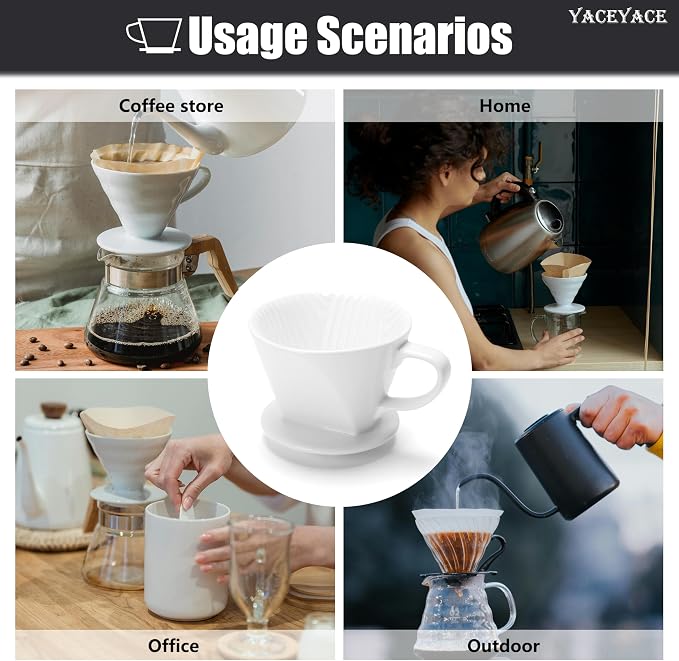Ceramic Coffee Dripper, Medium Pour Over Coffee Dripper - Image 7