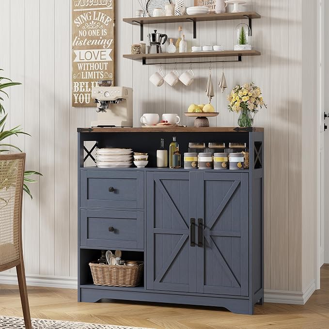 Vabches Farmhouse Buffet Sideboard Cabinet - Image 7