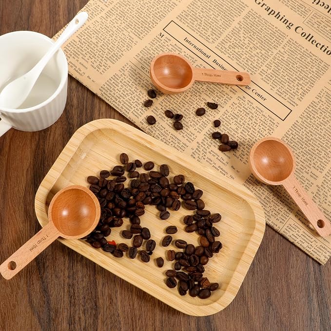 4 Pack Wooden Small Scoops for Jars, 1 Tablespoon Coffee Scoop in Beech Wood - Image 7