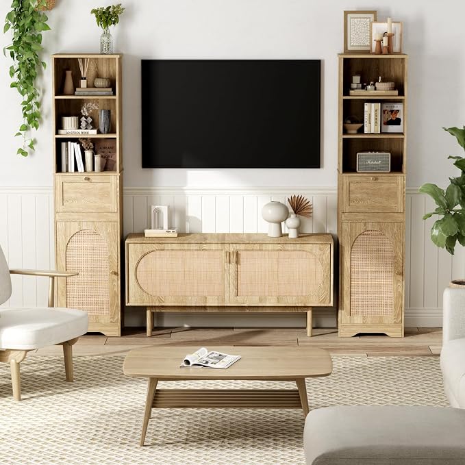FiveWillowise 67" H Natural Bathroom Storage Cabinet - Image 9