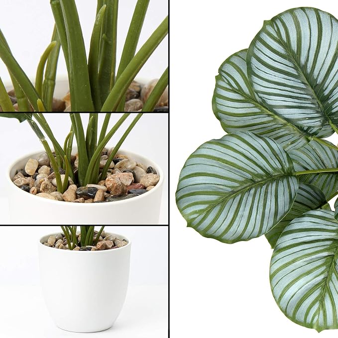 Briful 18'' Tall Fake Plant Realistic Faux Calathea Plant Artificial Plant - Image 3