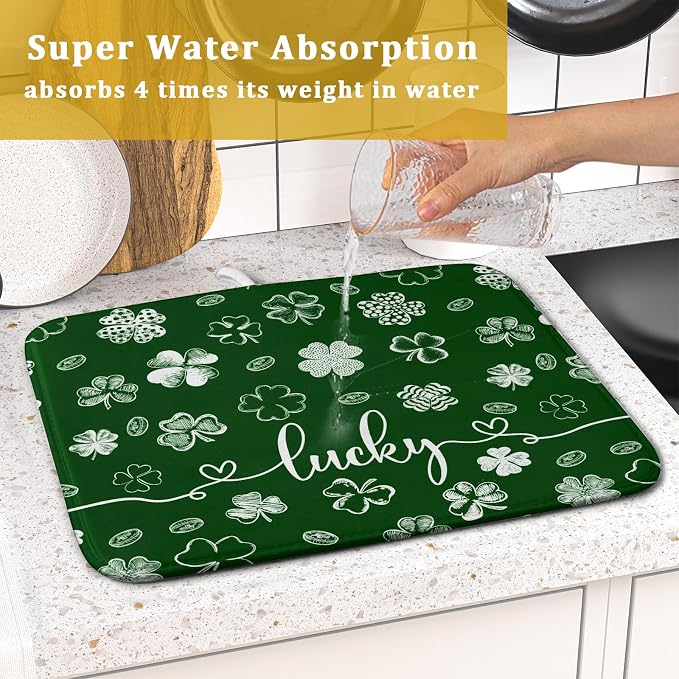 Lucky Shamrocks Dish Drying Mats - Image 7
