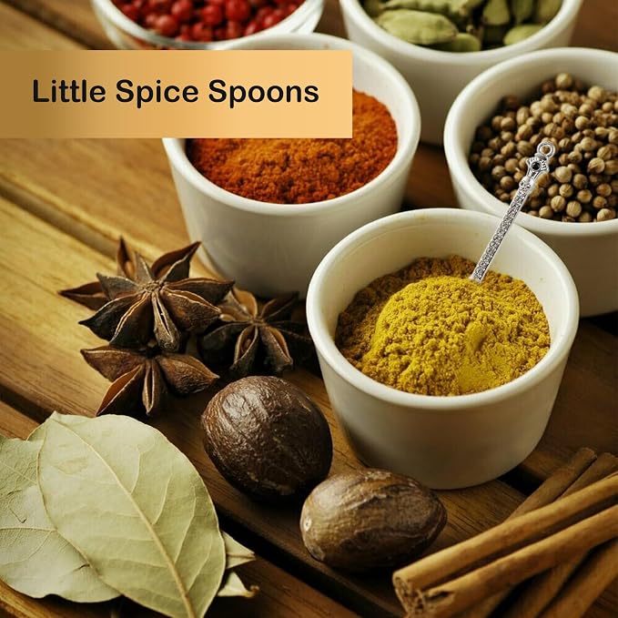 6-Pack Mini Spoons Metal Tiny Shovels 3-Inch Small Medicine Spoon - Image 3